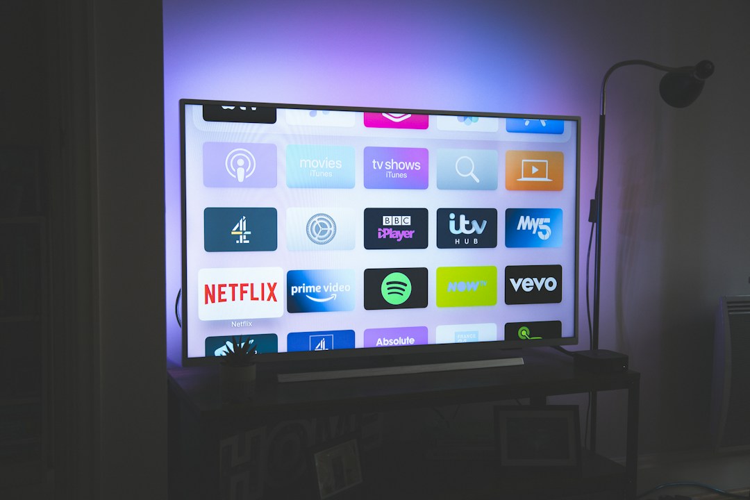 Smart TV displaying streaming apps for IPTV EPG troubleshooting